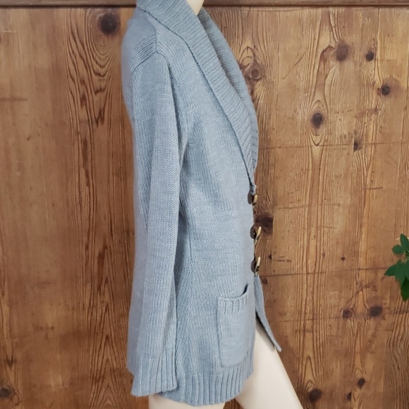 Merona gray button up cardigan with pockets large - Picture 4 of 4